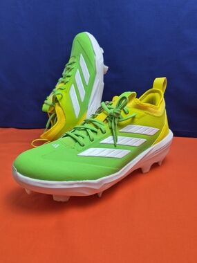 Adidas Impact TPU Candy Baseball Bright Green & Yellow Cleats with White Stripes